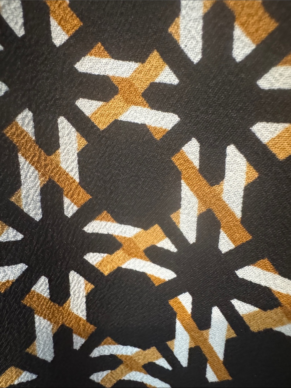 Ruby Rd. Black and Gold Geometric Button-Front Blouse - Picture 4 of 5